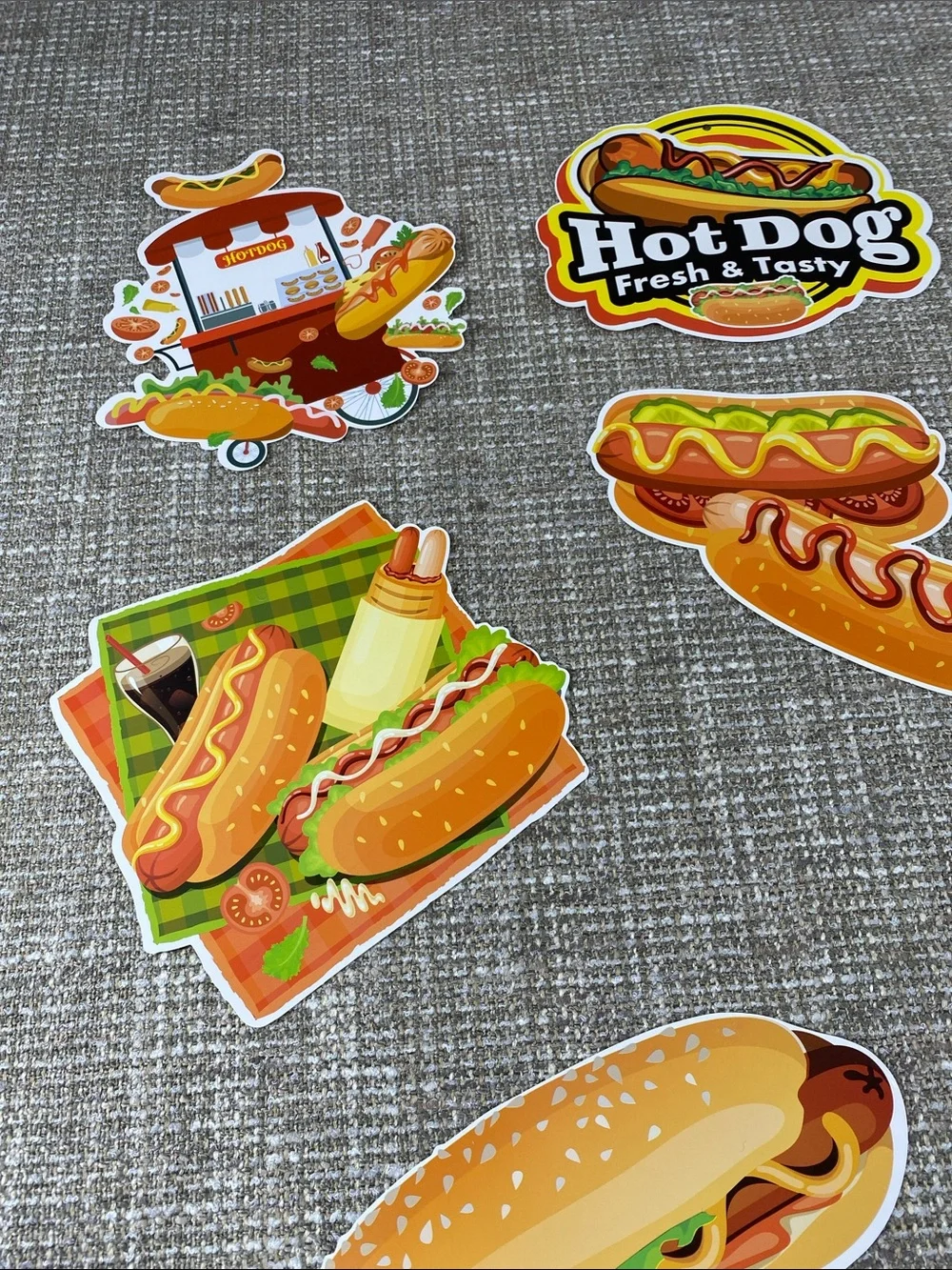Hot Dog Party ceiling Confetti spirals  - Yellow and Red food truck decor